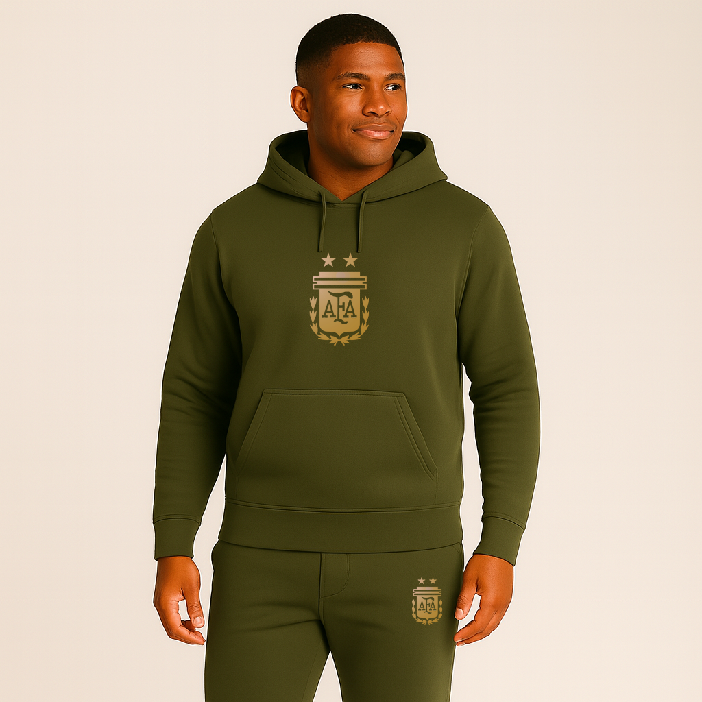 Men's Argentina Soccer Hoodie Joggers Set