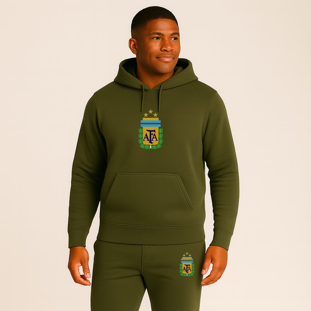 Men's Argentina National Soccer Team Logo Hoodie Joggers Set