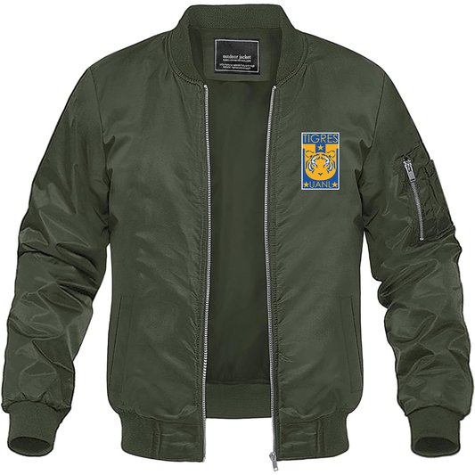 Men's Tigres UANL FC Lightweight Bomber Jacket Windbreaker Softshell Varsity Jacket Coat