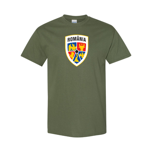 Youth Kids Romania National Soccer Team Cotton T-Shirt