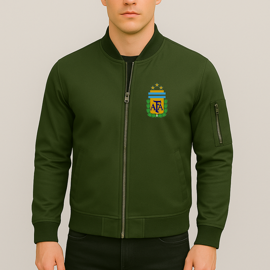 Men's Argentina National Soccer Team Lightweight Bomber Jacket Windbreaker Softshell Varsity Jacket Coat