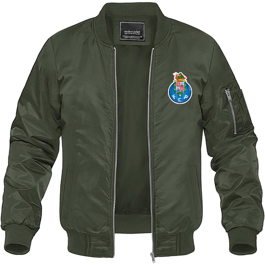 Men's Porto FC Lightweight Bomber Jacket Windbreaker Softshell Varsity Jacket Coat