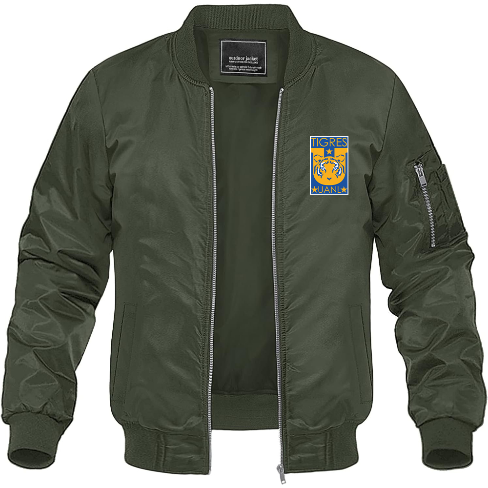 Men's Tigres UANL FC Lightweight Bomber Jacket Windbreaker Softshell Varsity Jacket Coat