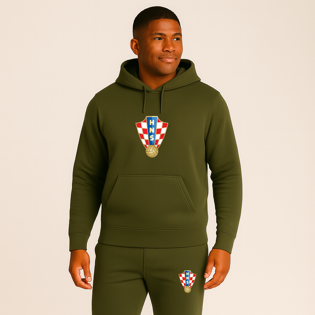Men's Croatia National Soccer Team Hoodie Joggers Set