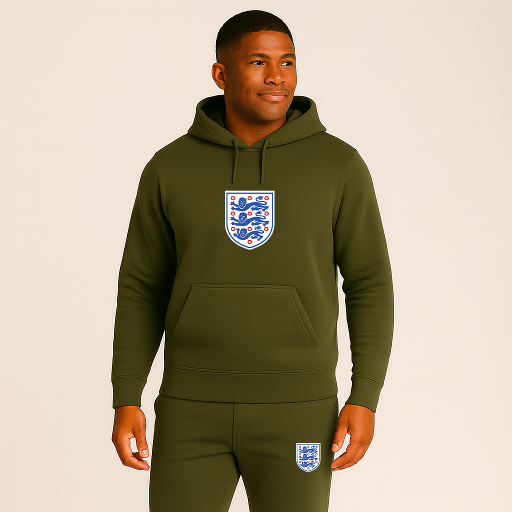 Men's England National Football Team Logo Hoodie Joggers Set