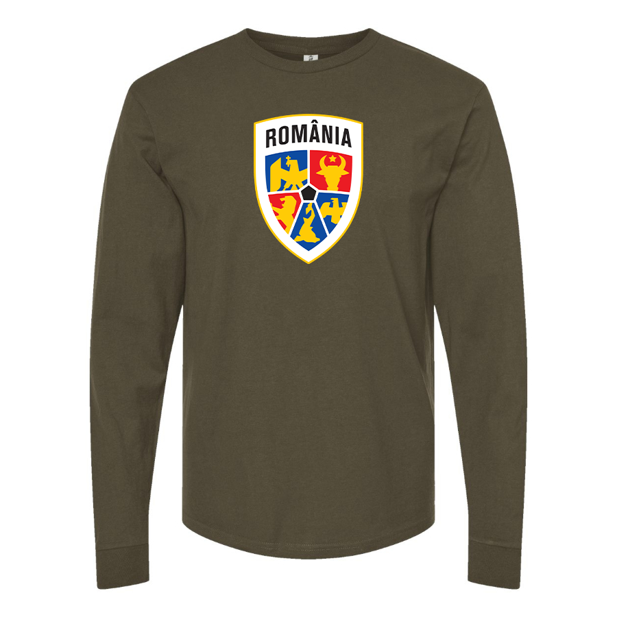 Men's Romania National Soccer Team Long Sleeve T-Shirt