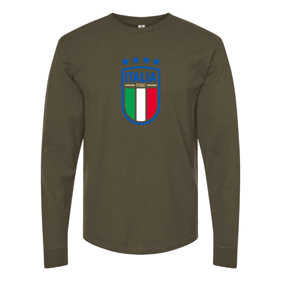 Men's Italy National Soccer Long Sleeve T-Shirt