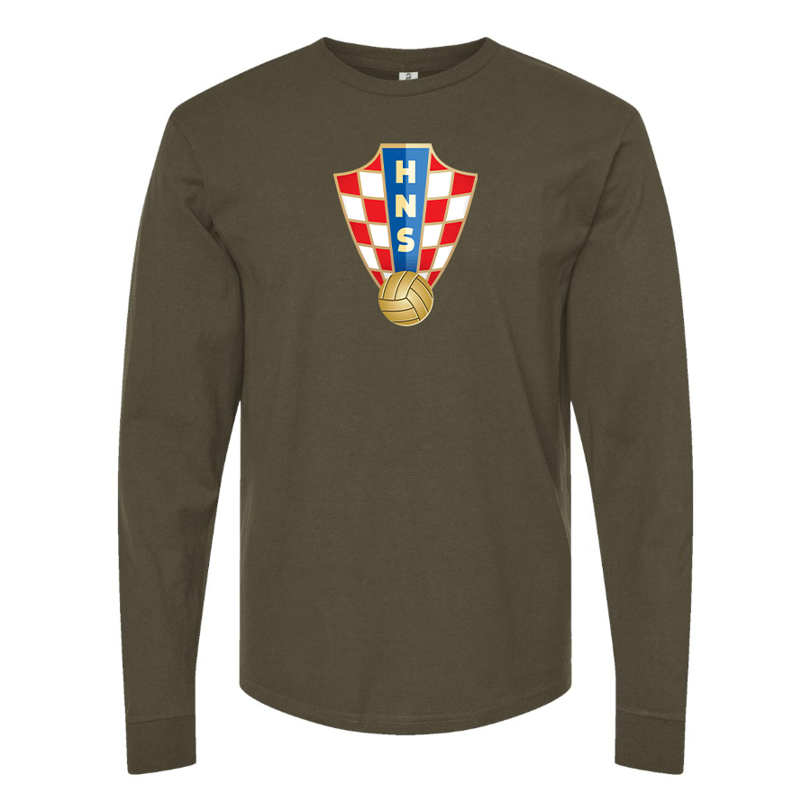 Men's Croatia National Soccer Team Long Sleeve T-Shirt