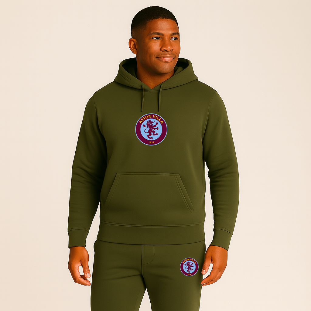 Men's Aston Villa FC Logo Hoodie Joggers Set