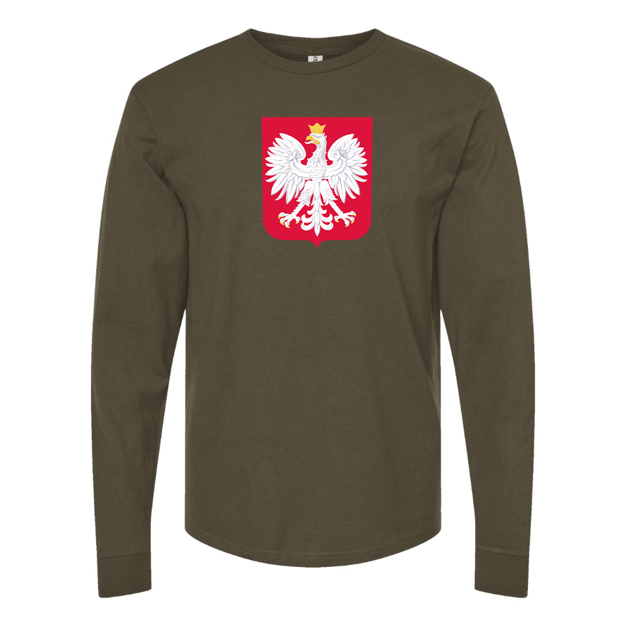 Men's Poland National Soccer Team Long Sleeve T-Shirt