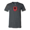 Men’s Albania National Soccer Team - BELLA + CANVAS - Jersey V-Neck Tee - 3005