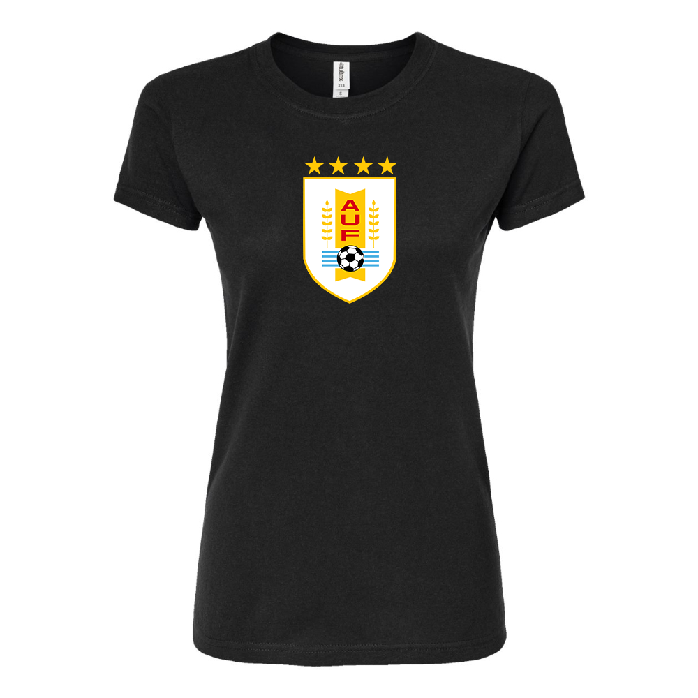 Women's Uruguay National Soccer Team Round Neck T-Shirt