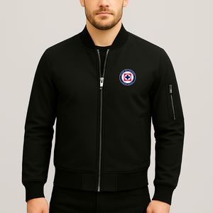 Men's Cruz Azul Football Club Lightweight Bomber Jacket Windbreaker Softshell Varsity Jacket Coat