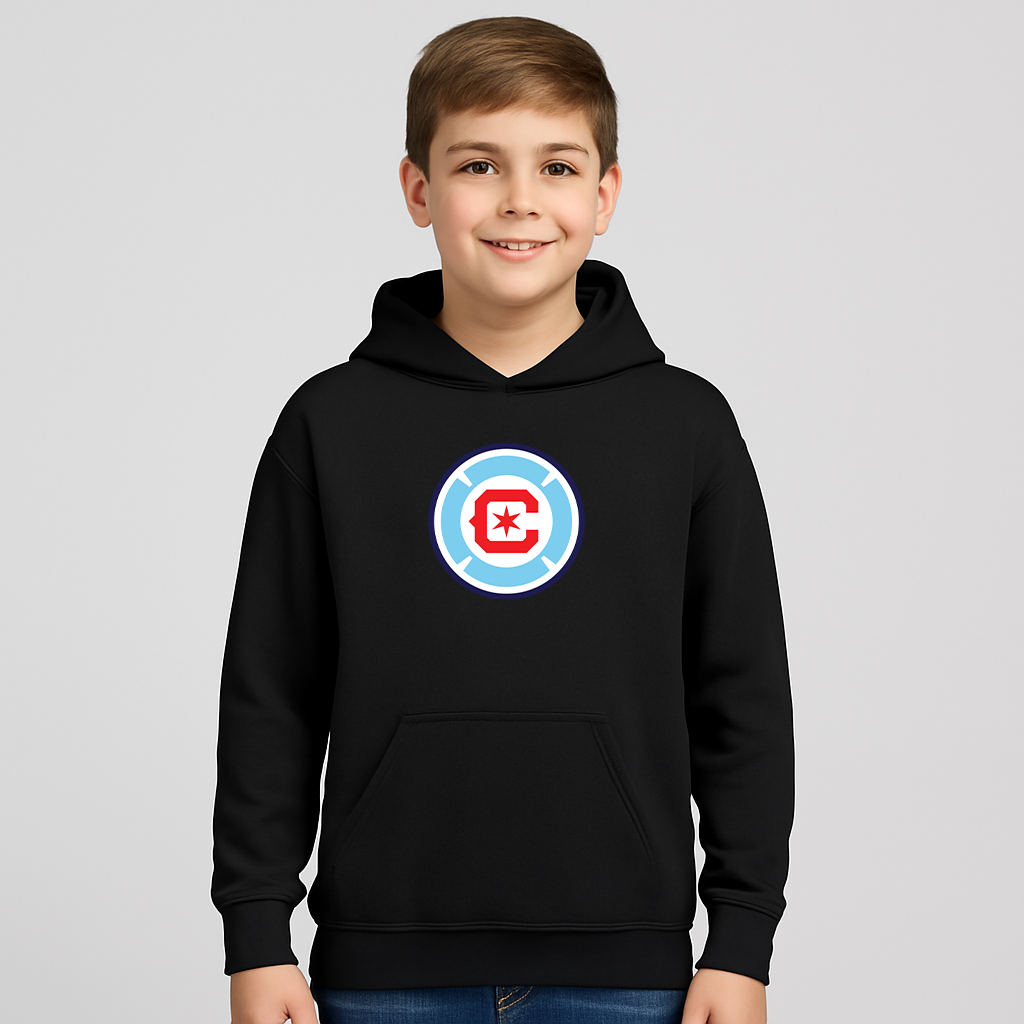 Youth Kids Chicago Fire Soccer Pullover Hoodie