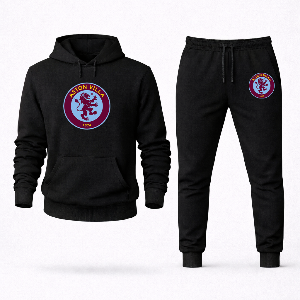 Men's Aston Villa FC Logo Hoodie Joggers Set