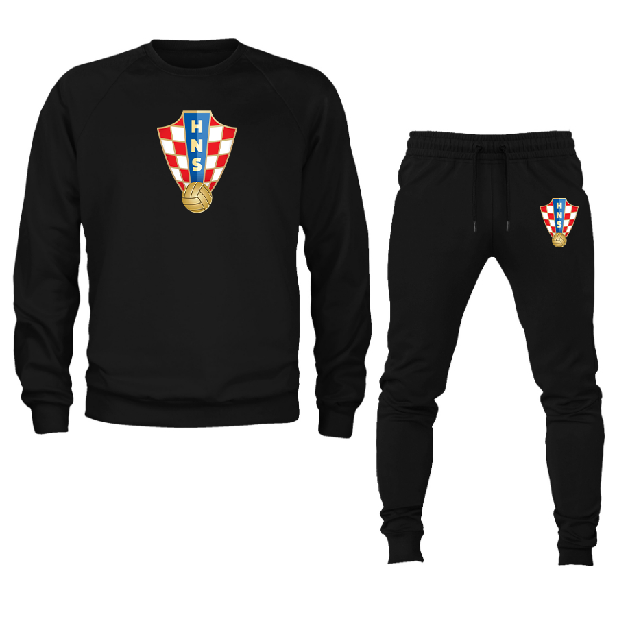 Men's Croatia National Soccer Team Crewneck Sweatshirt Joggers Suit