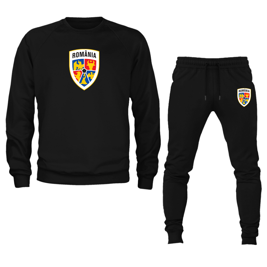 Men's Romania National Soccer Team Crewneck Sweatshirt Joggers Suit