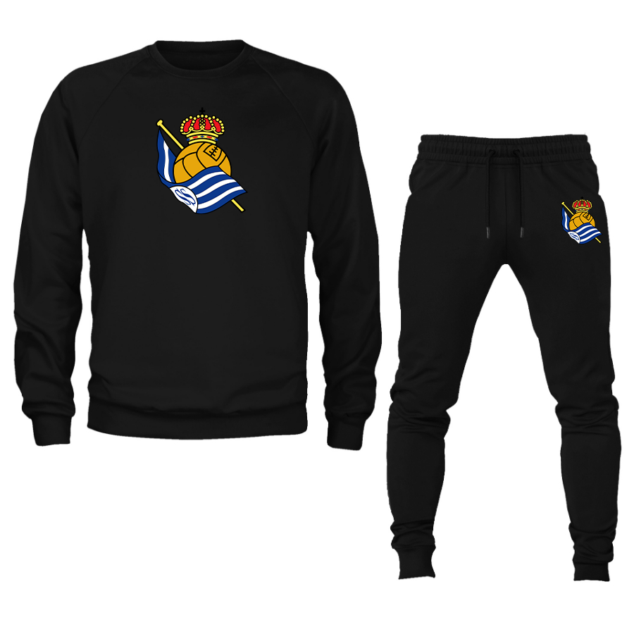 Men's Real Sociedad FC Crewneck Sweatshirt Joggers Suit