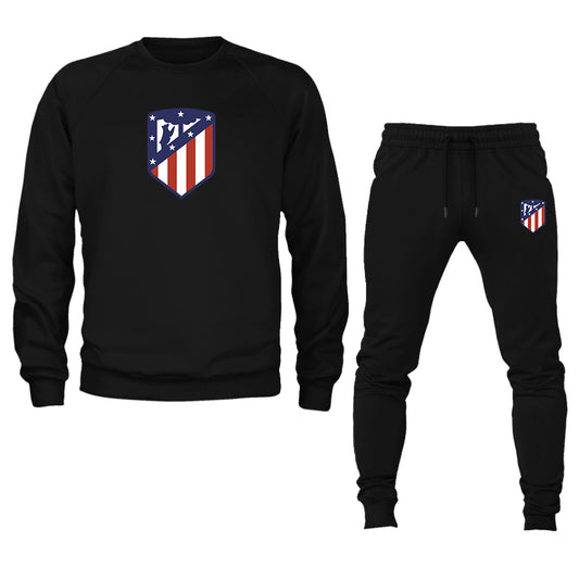 Men's Atletico Madrid FC Logo Crewneck Sweatshirt Joggers Suit