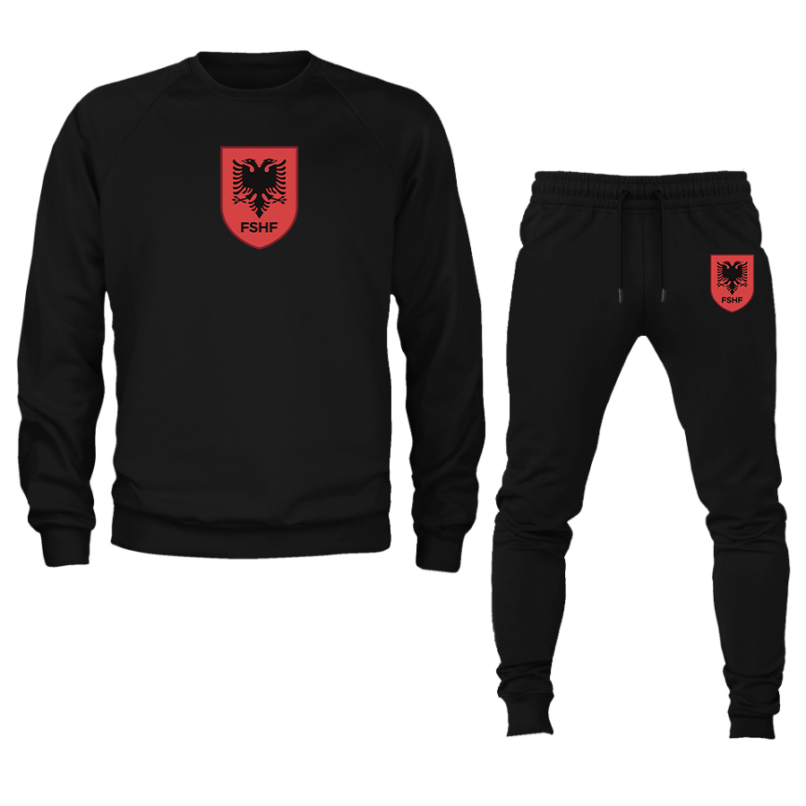 Men's Albania National Soccer Team Crewneck Sweatshirt Joggers Suit