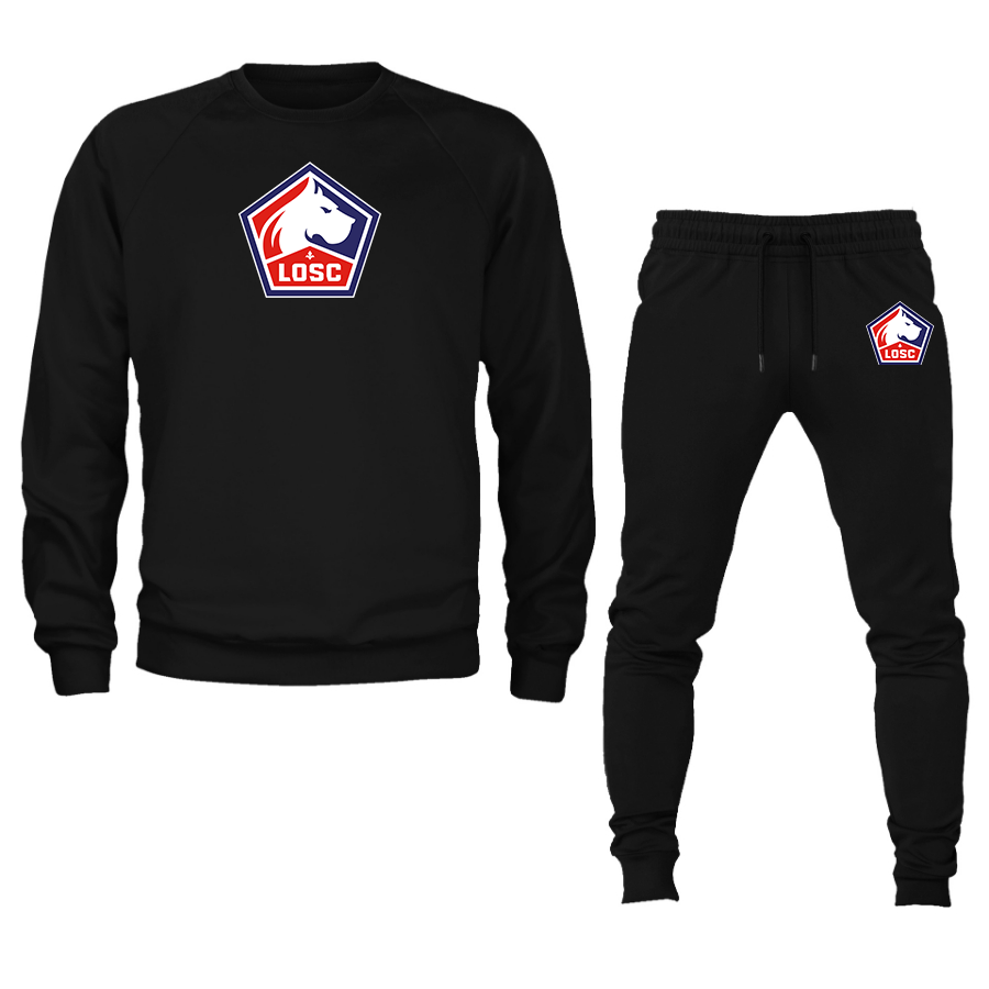 Men's Lille Olympique FC Crewneck Sweatshirt Joggers Suit