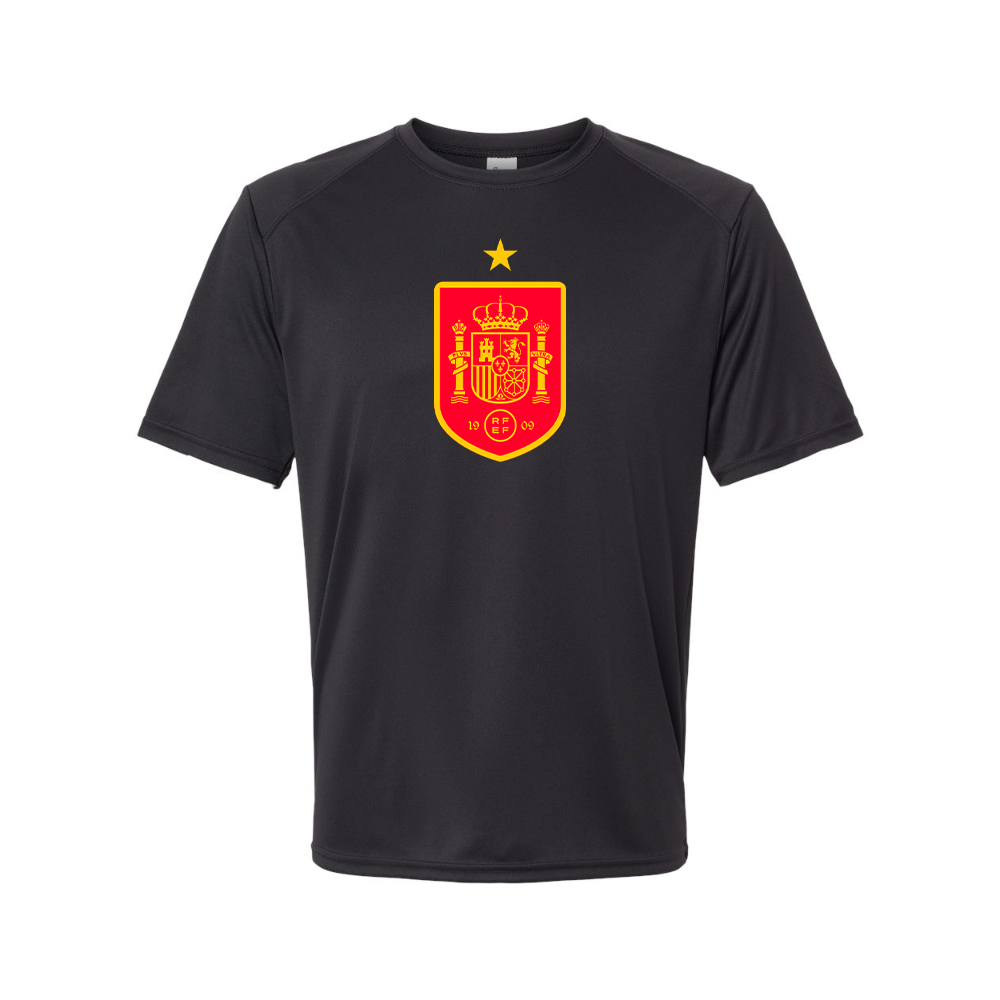 Men's Spain Red Logo National Soccer Team Performance T-Shirt