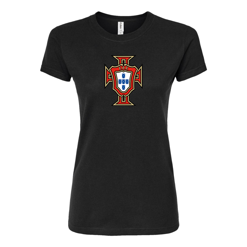 Women's Portugal National Soccer Team Round Neck T-Shirt