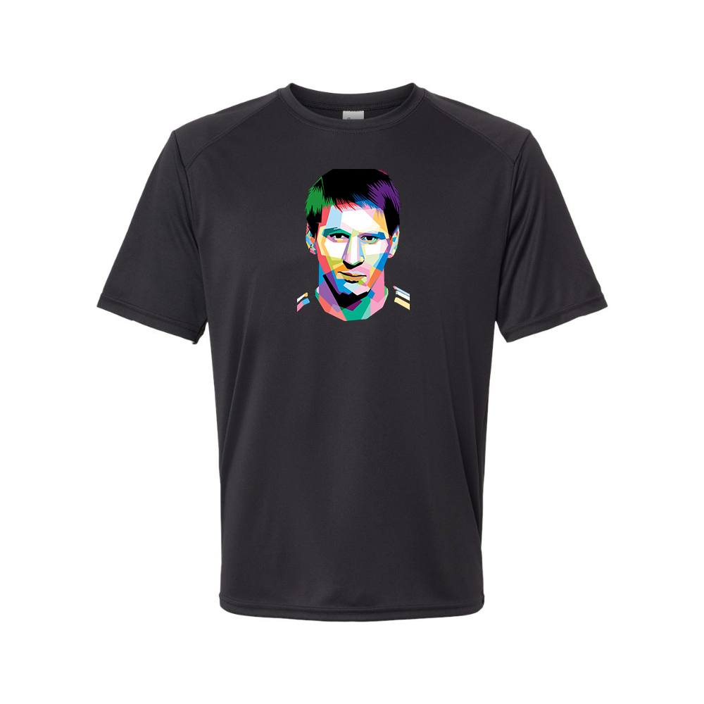 Youth Kids Lionel Messi Face Art Soccer Performance T-Shirt