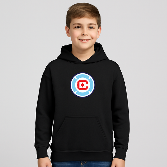 Youth Kids Chicago Fire Soccer Pullover Hoodie