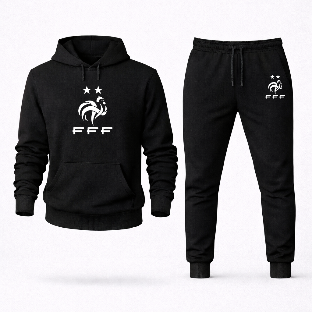 Men's France Soccer Logo Hoodie Joggers Set