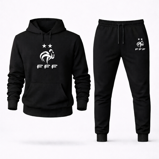 Men's France Soccer Logo Hoodie Joggers Set