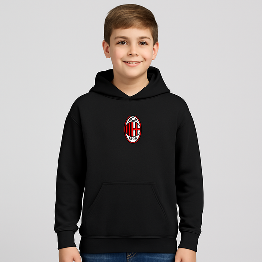 Youth Kids AC Milan Soccer Pullover Hoodie