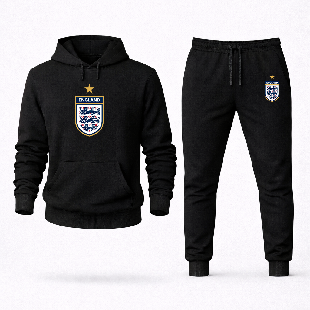 Men's England National Soccer Team Logo Hoodie Joggers Set
