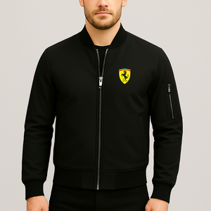 Men’s Ferrari Motorsport Car Lightweight Bomber Jacket Windbreaker Softshell Varsity Jacket Coat