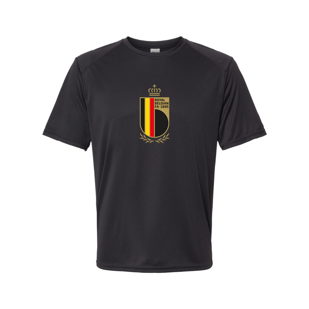 Youth Kids Belgium National Soccer Team Performance T-Shirt