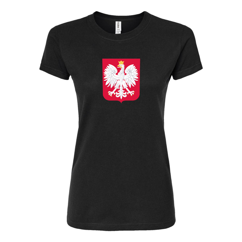 Women's Poland National Soccer Team Round Neck T-Shirt