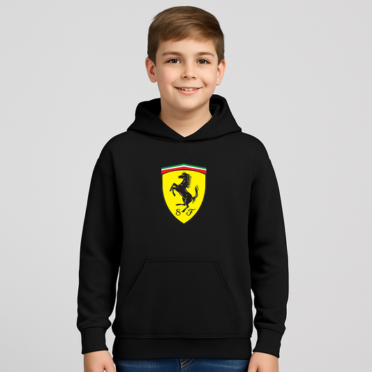 Youth Kids Ferrari Motorsport Car Pullover Hoodie