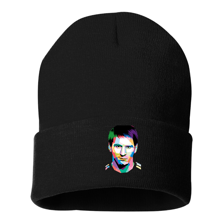 Lionel Messi Face Art Soccer Beanie Hat