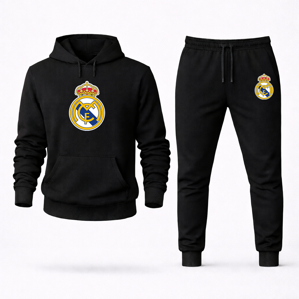 Men’s Real Madrid Soccer Logo Hoodie Joggers Set