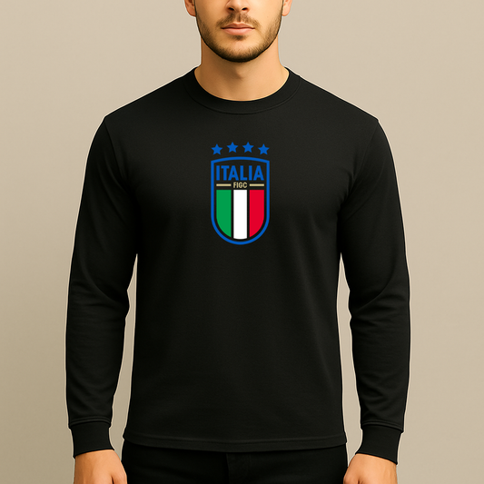 Men's Italy National Soccer Team Long Sleeve T-Shirt