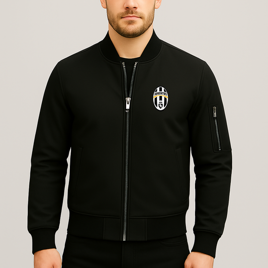 Men's Juventus Football Club Classic Lightweight Bomber Jacket Windbreaker Softshell Varsity Jacket Coat