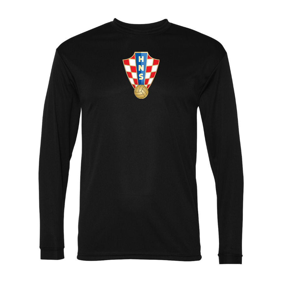 Men’s Croatia National Soccer Team Performance Long Sleeve T-Shirt