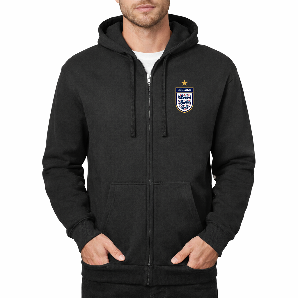 Men's England National Soccer Team Zipper Hoodie