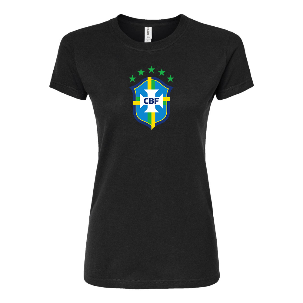 Women's Brazil National Soccer Team Round Neck T-Shirt