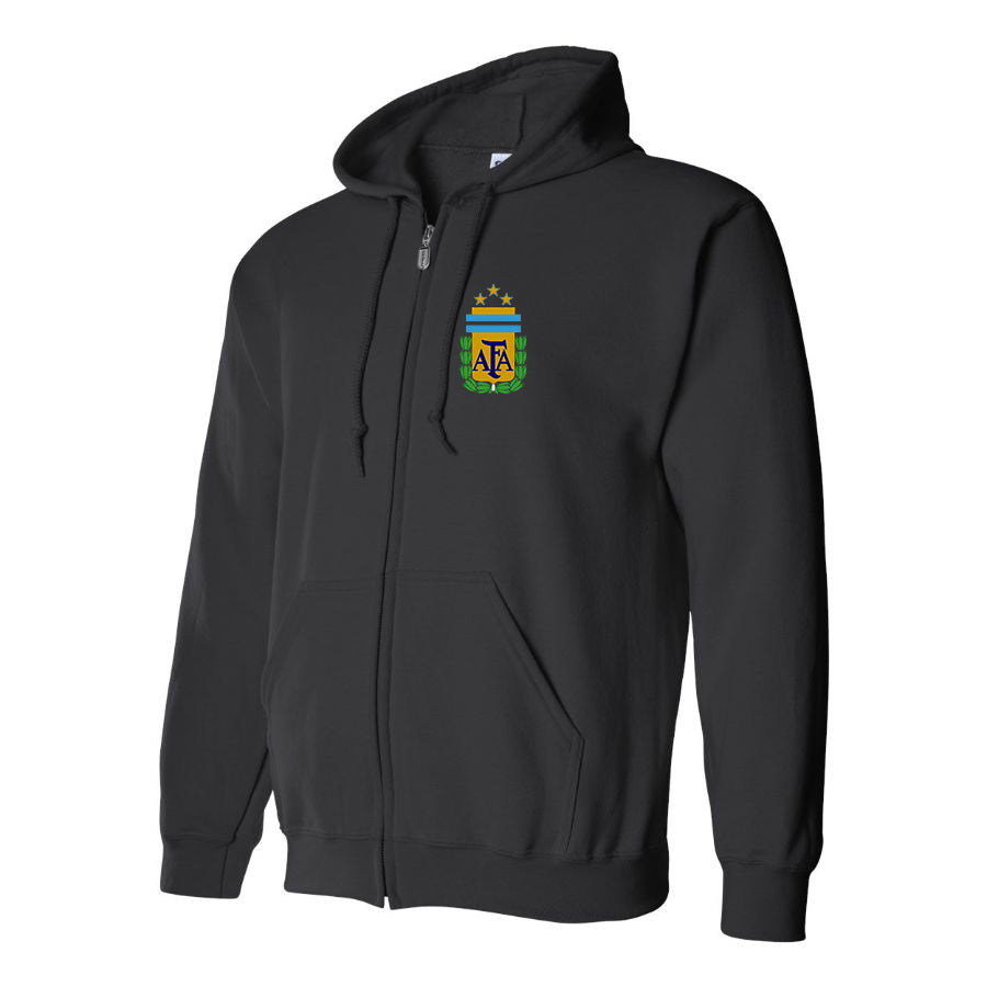 Men's Argentina National Soccer Team Zipper Hoodie