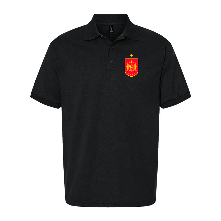 Men's Spain Red Logo National Soccer Team Dry Blend Polo