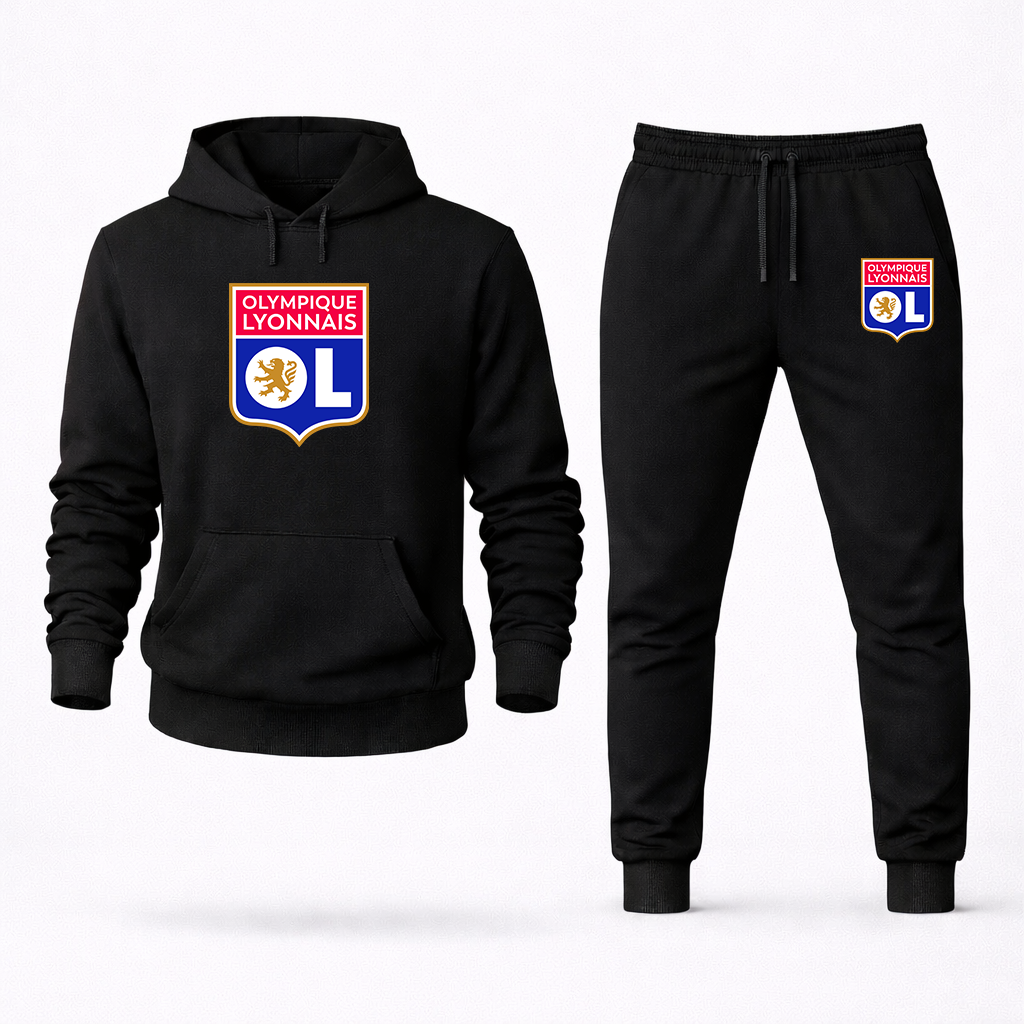 Men's Olympique Lyonnais FC Hoodie Joggers Set