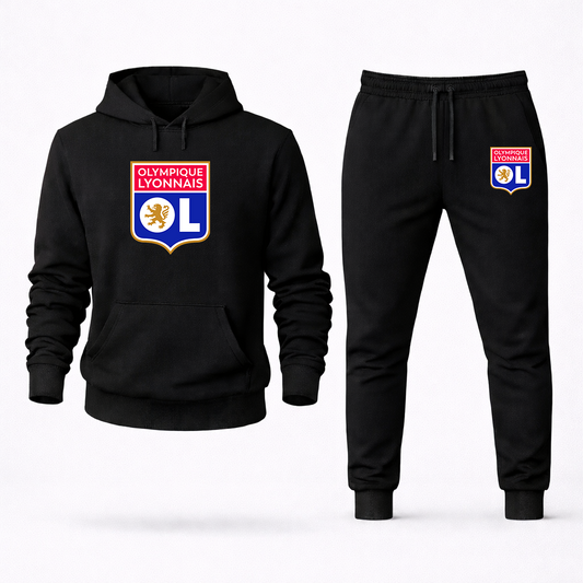 Men's Olympique Lyonnais FC Hoodie Joggers Set