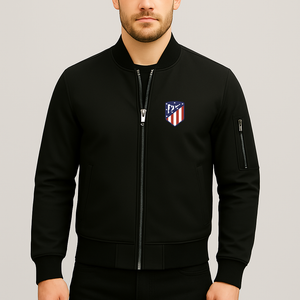 Men's Atletico Madrid FC Lightweight Bomber Jacket Windbreaker Softshell Varsity Jacket Coat