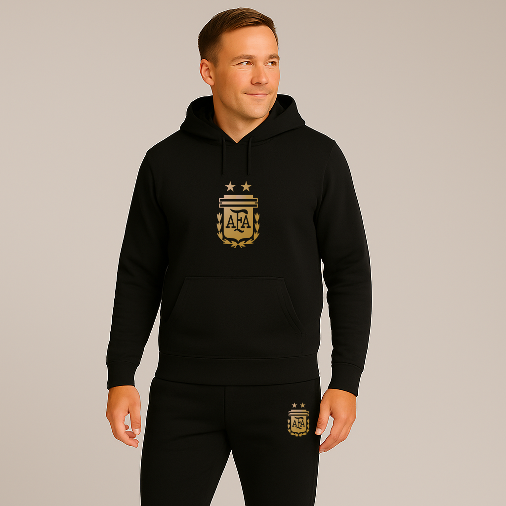 Men's Argentina Soccer Hoodie Joggers Set